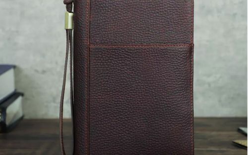 Reisetasche mit Zigarrenetui - echtes Leder, kaffeefarben