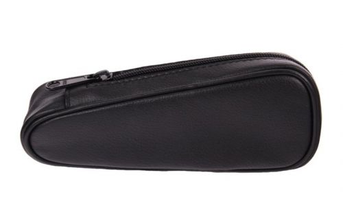 Pfeifentasche aus Leder für 1 Pfeife - schwarz, Pfeifenförmig