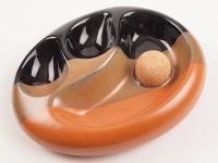 Pfeifen Aschenbecher für 2 Pfeifen - 3-farbige Keramik